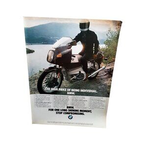 1979 BMW Motorcycle Vintage Print Ad Classic European Bike